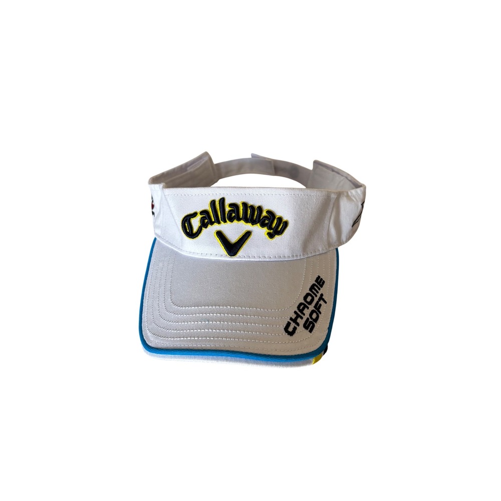 Callaway Chrome Soft Odyssey Great Big Bertha Mens White Golf Visor Cap Resort